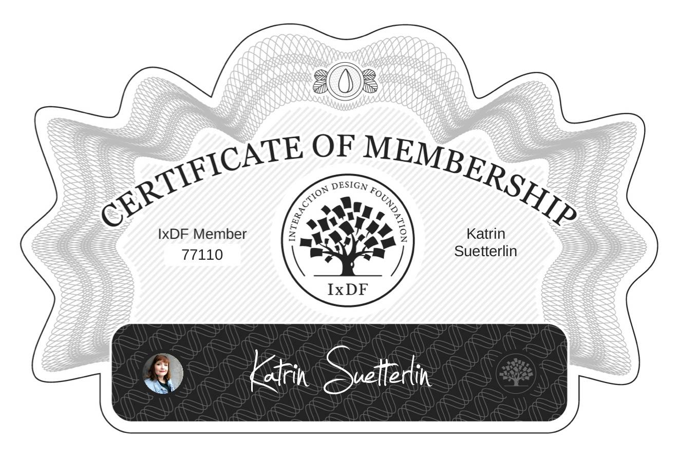 Certificate of Membership – Katrin Suetterlin