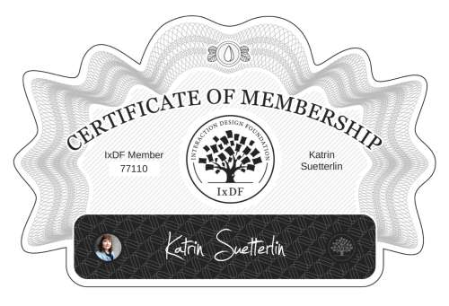 Certificate of Membership – Katrin Suetterlin