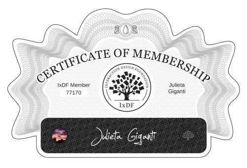 Certificate of Membership – Julieta Giganti