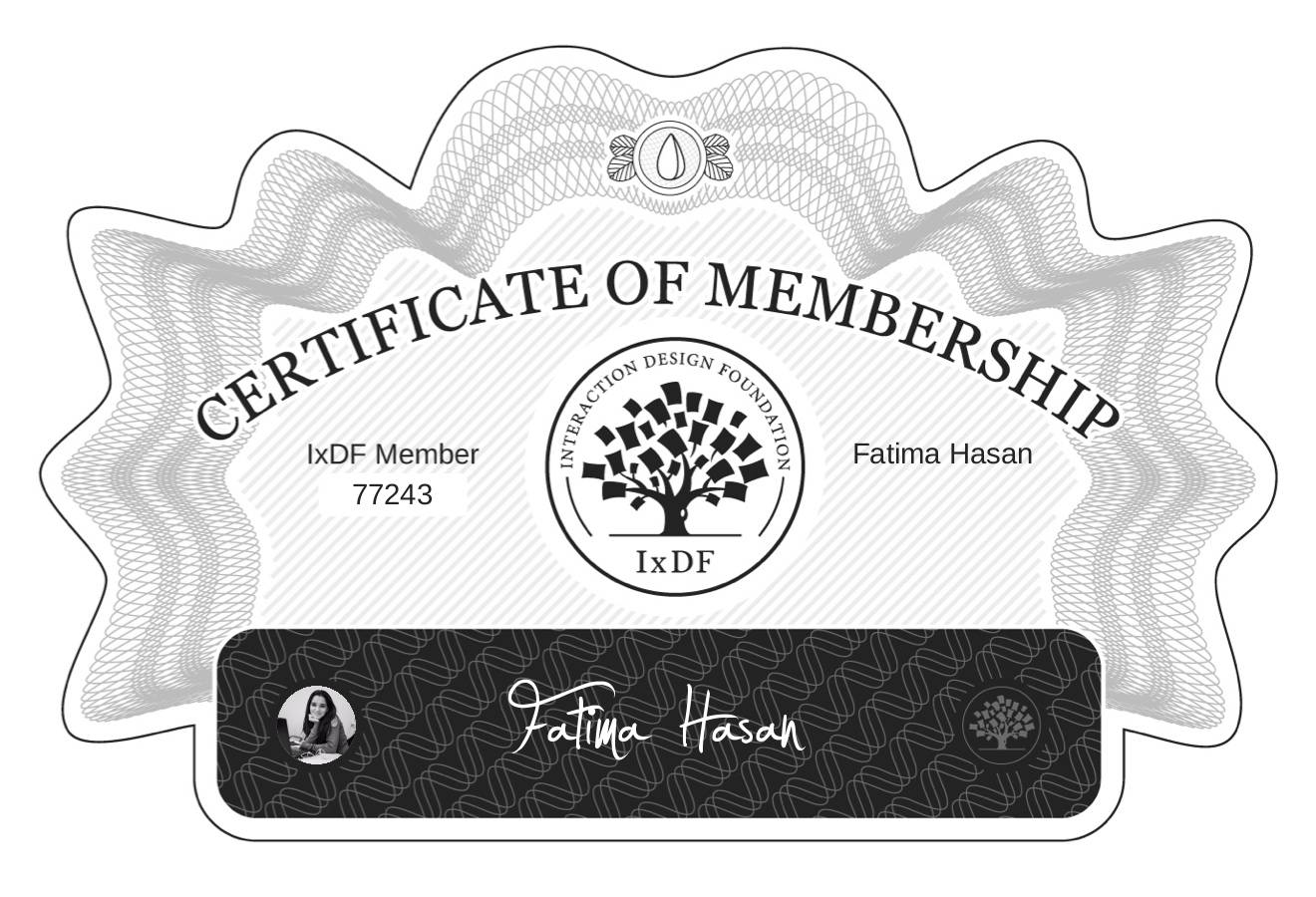 Certificate of Membership – Fatima Hasan