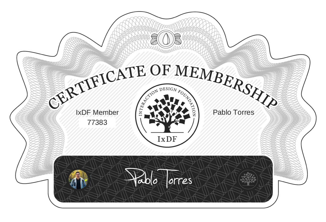 Certificate of Membership – Pablo Torres