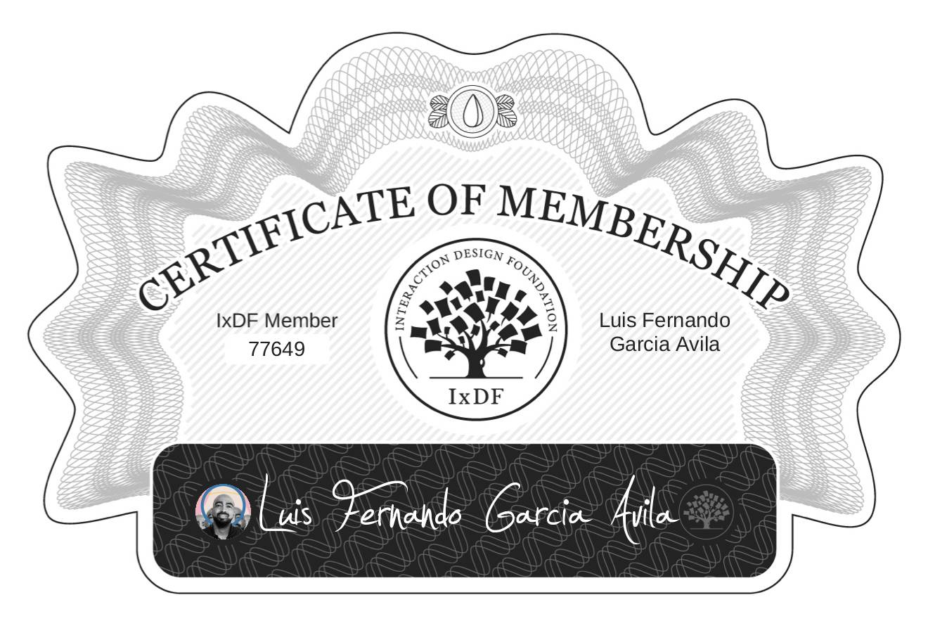 Certificate of Membership – Luis Fernando García Ávila