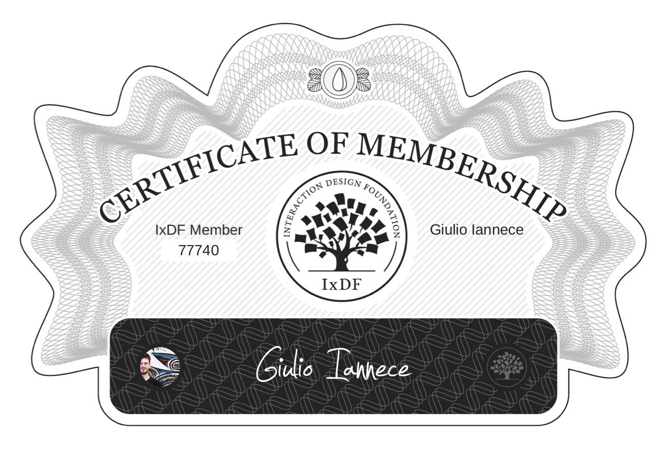 Certificate of Membership – Giulio Iannece