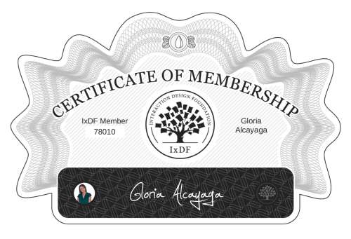 Certificate of Membership – Gloria Alcayaga