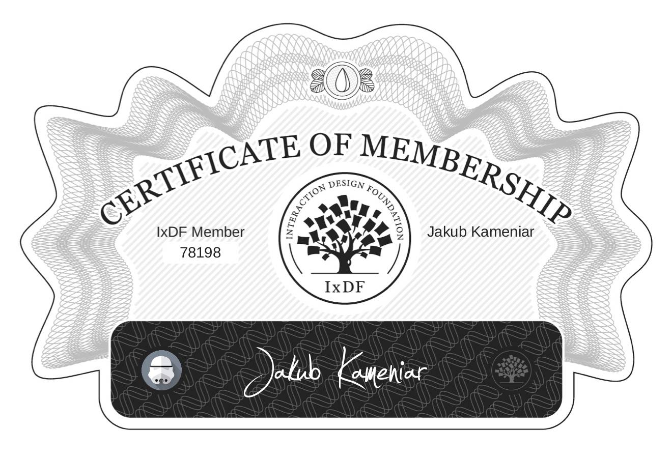 Certificate of Membership – Jakub Kameniar