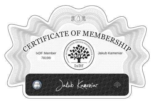 Certificate of Membership – Jakub Kameniar