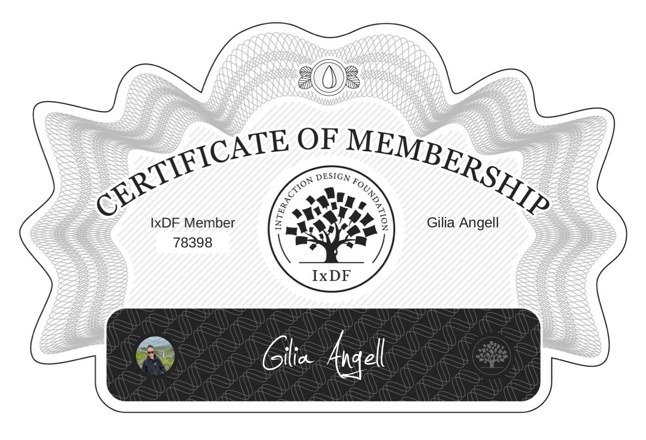 Certificate of Membership – Gilia Angell