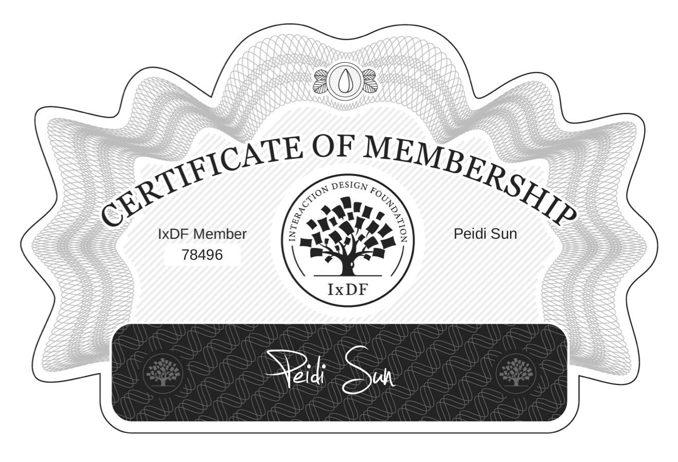 Certificate of Membership – Peidi Sun