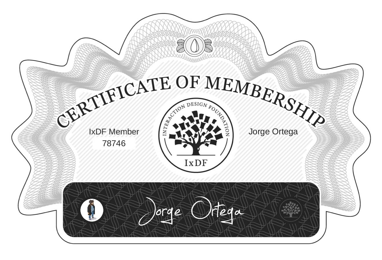 Certificate of Membership – Jorge Ortega