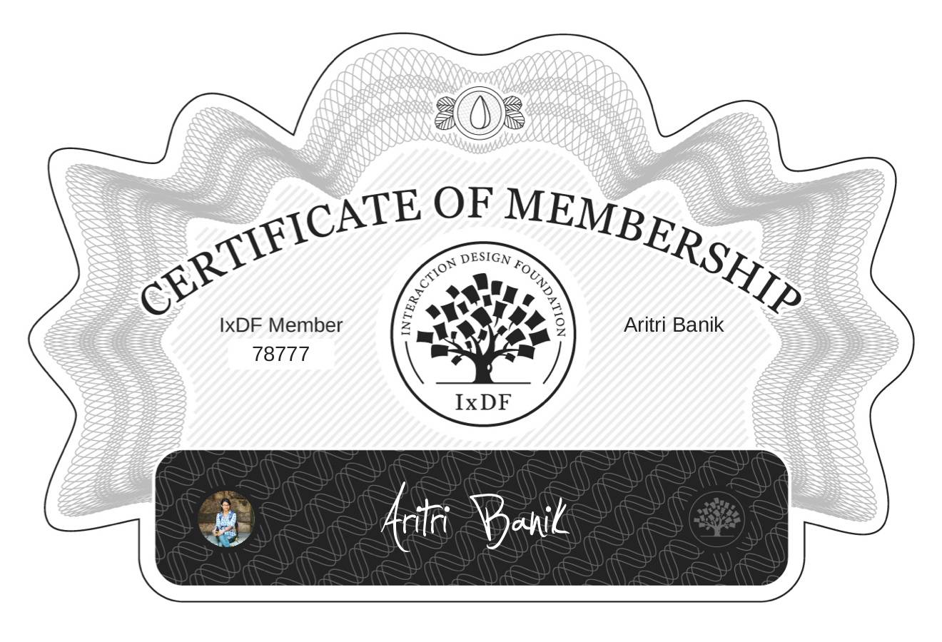 Certificate of Membership – Aritri Banik