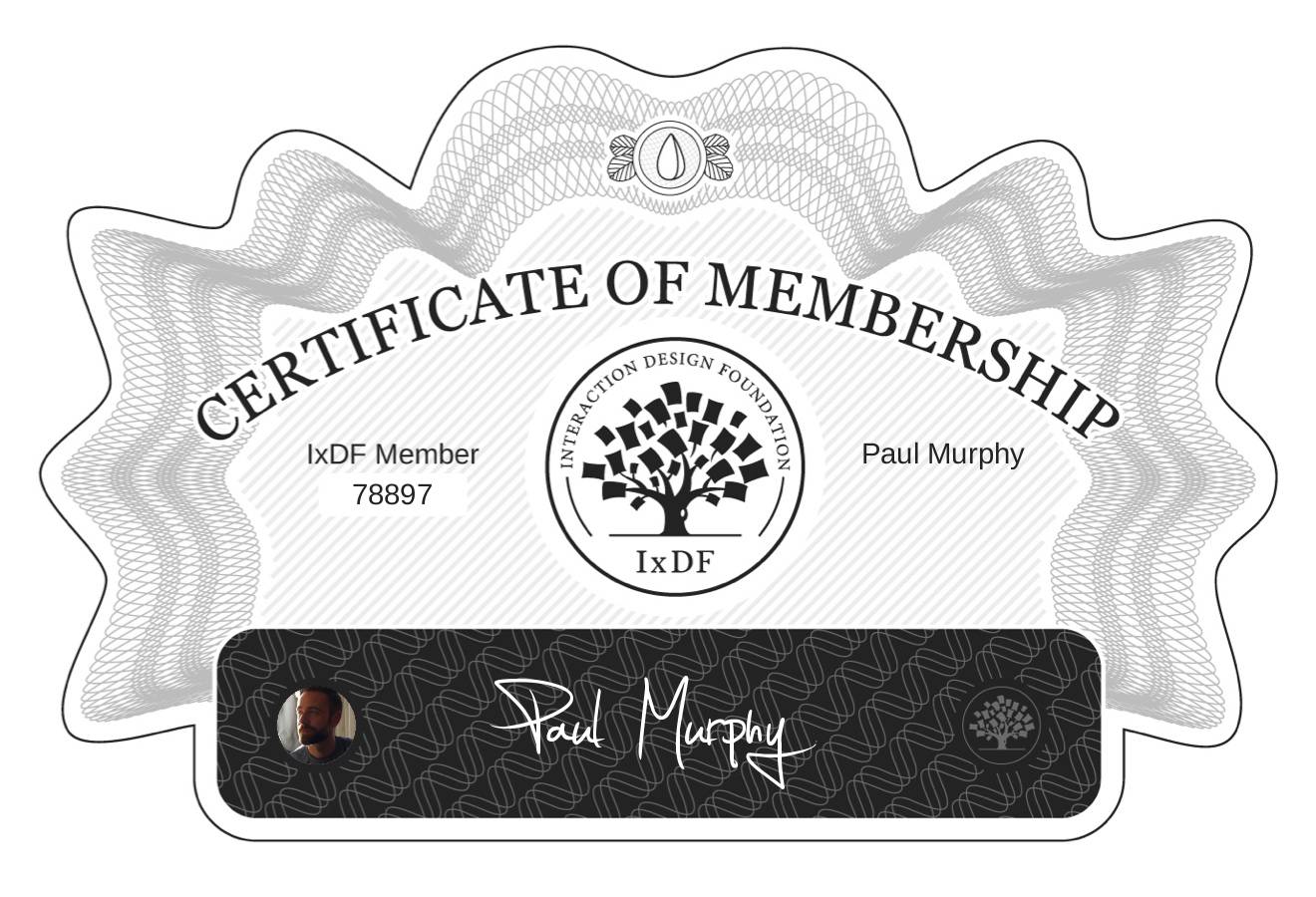 Certificate of Membership – Paul Murphy