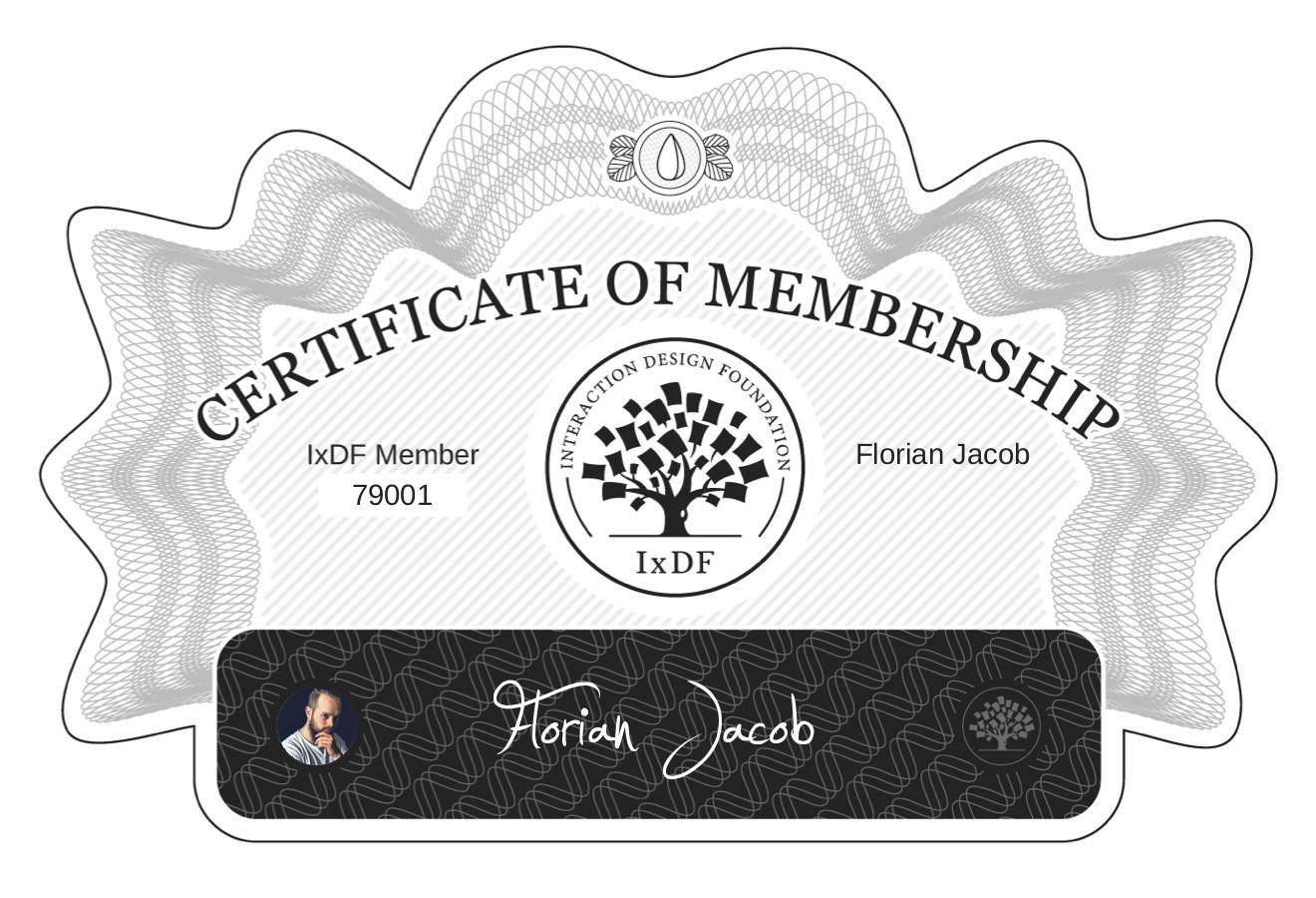 Certificate of Membership – Florian Jacob