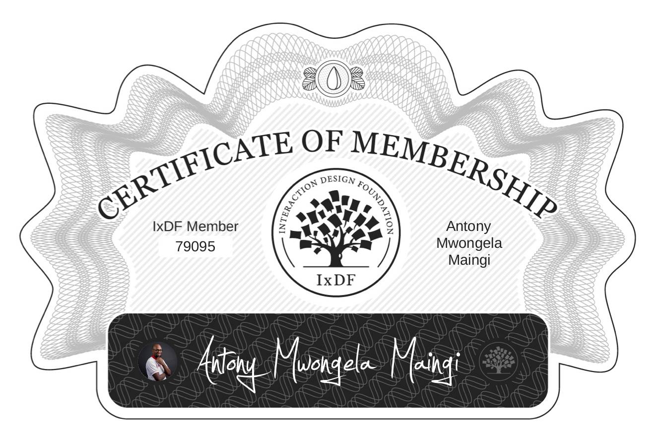Certificate of Membership – Antony Mwongela Maingi