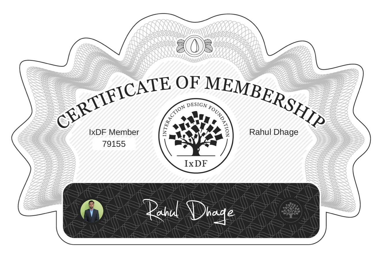 Certificate of Membership – Rahul Dhage