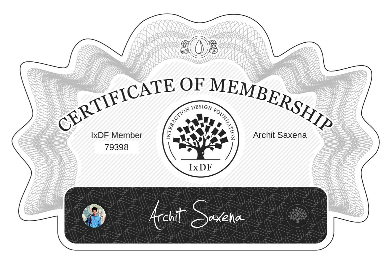 Certificate of Membership – Archit Saxena