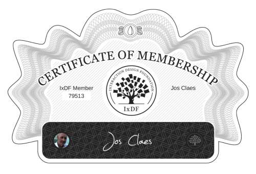 Certificate of Membership – Jos Claes