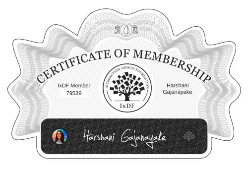 Certificate of Membership – Harshani Gajanayake