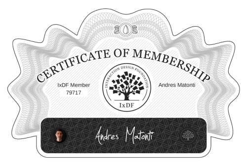 Certificate of Membership – Andres Matonti