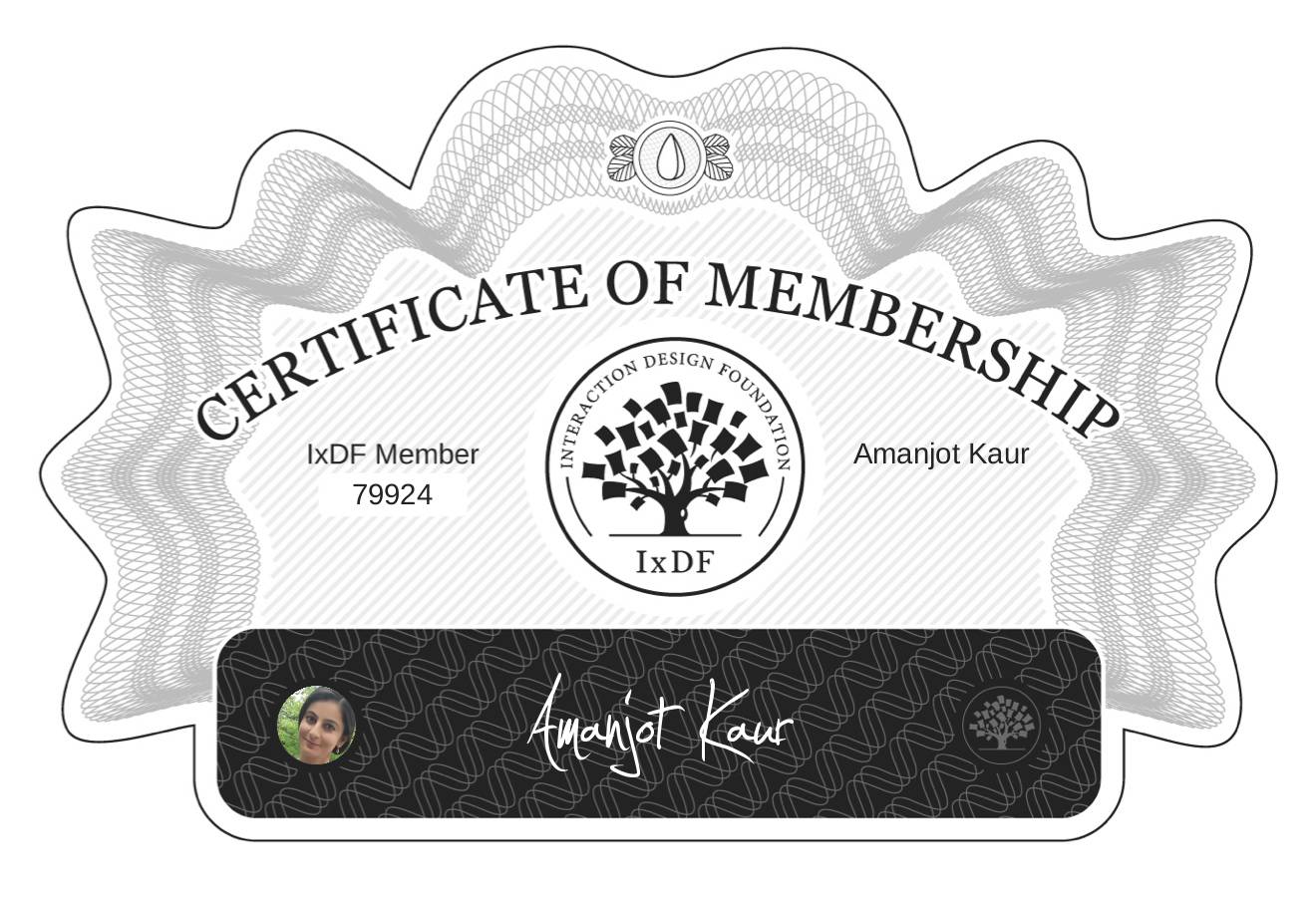 Certificate of Membership – Amanjot Kaur