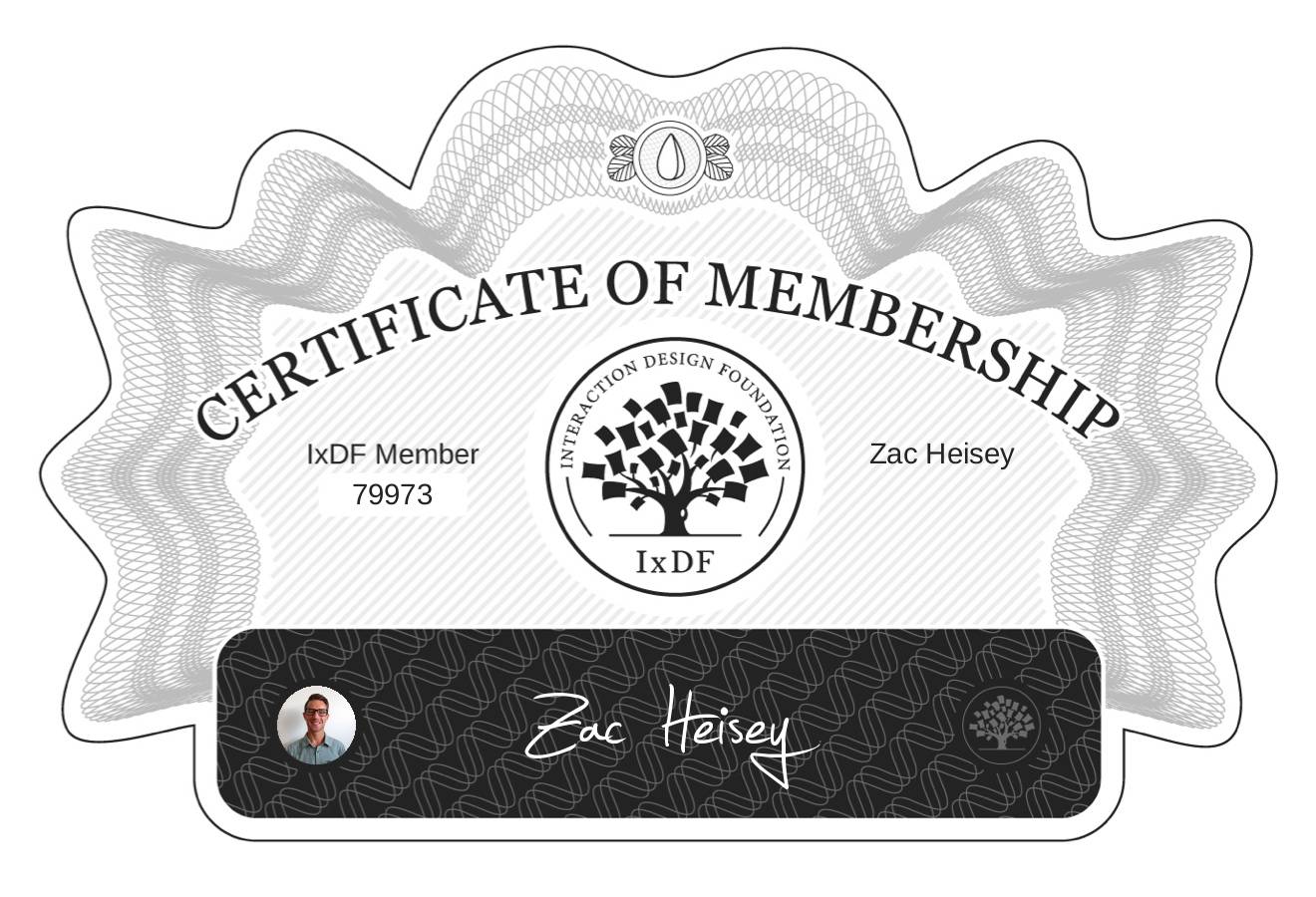 Certificate of Membership – Zac Heisey