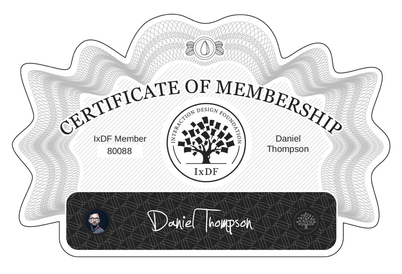 Certificate of Membership – Daniel Thompson