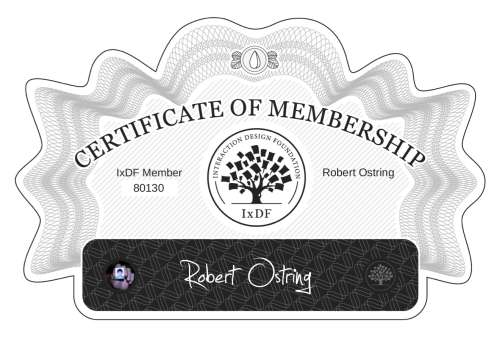 Certificate of Membership – Robert Östring