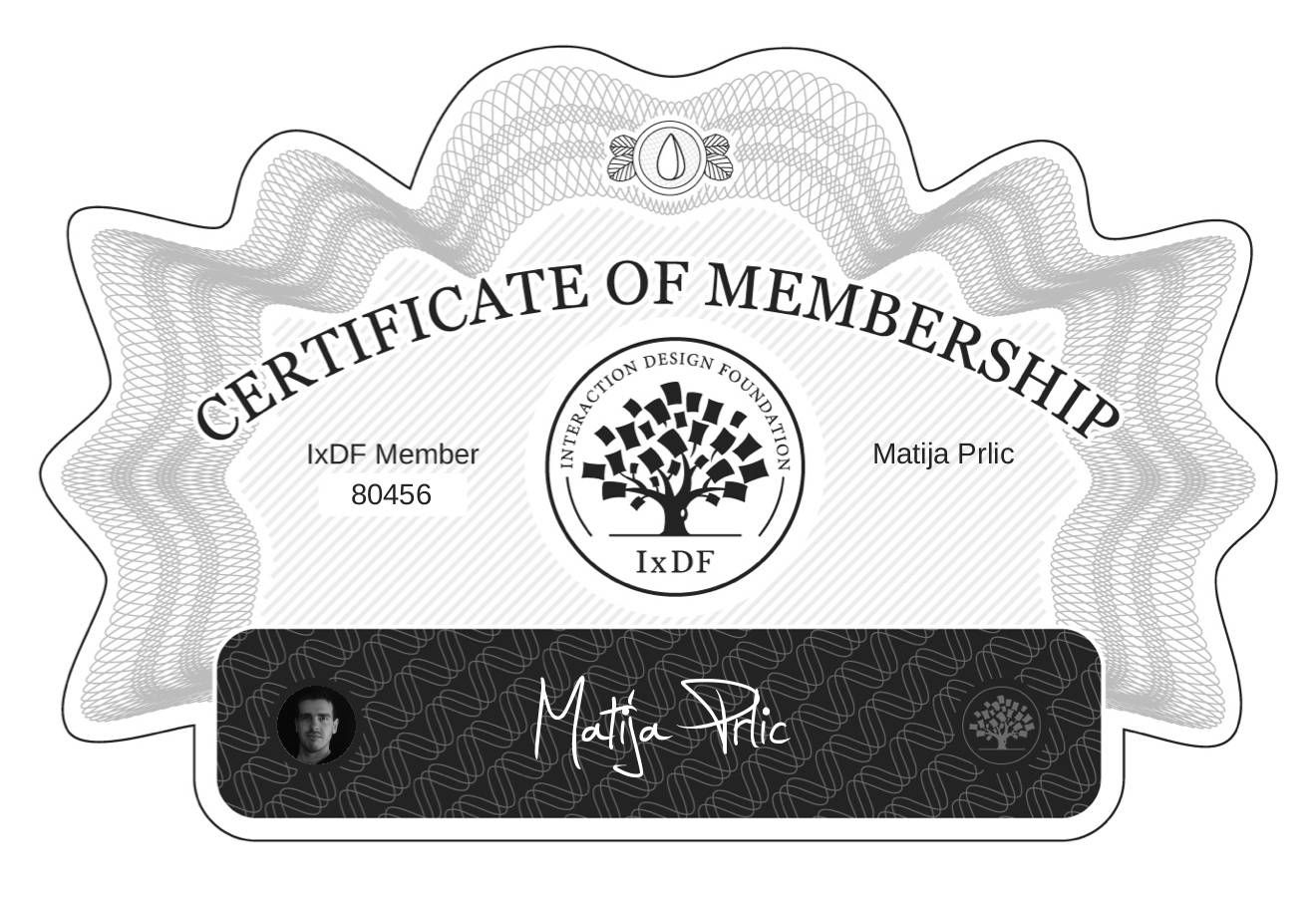 Certificate of Membership – Matija Prlić