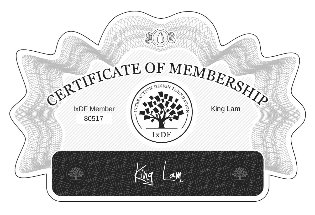 Certificate of Membership – King Lam