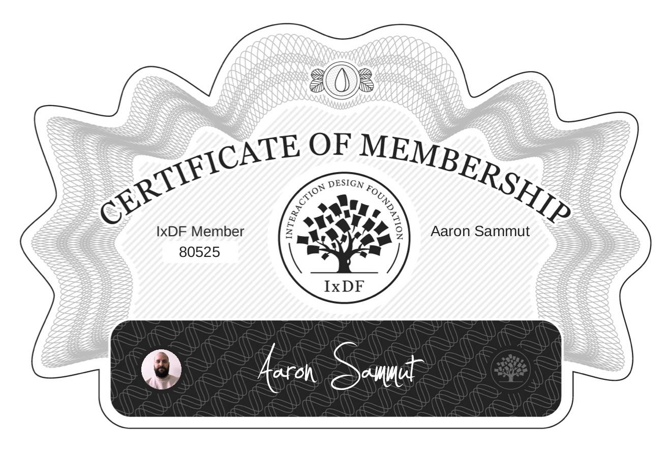 Certificate of Membership – Aaron Sammut