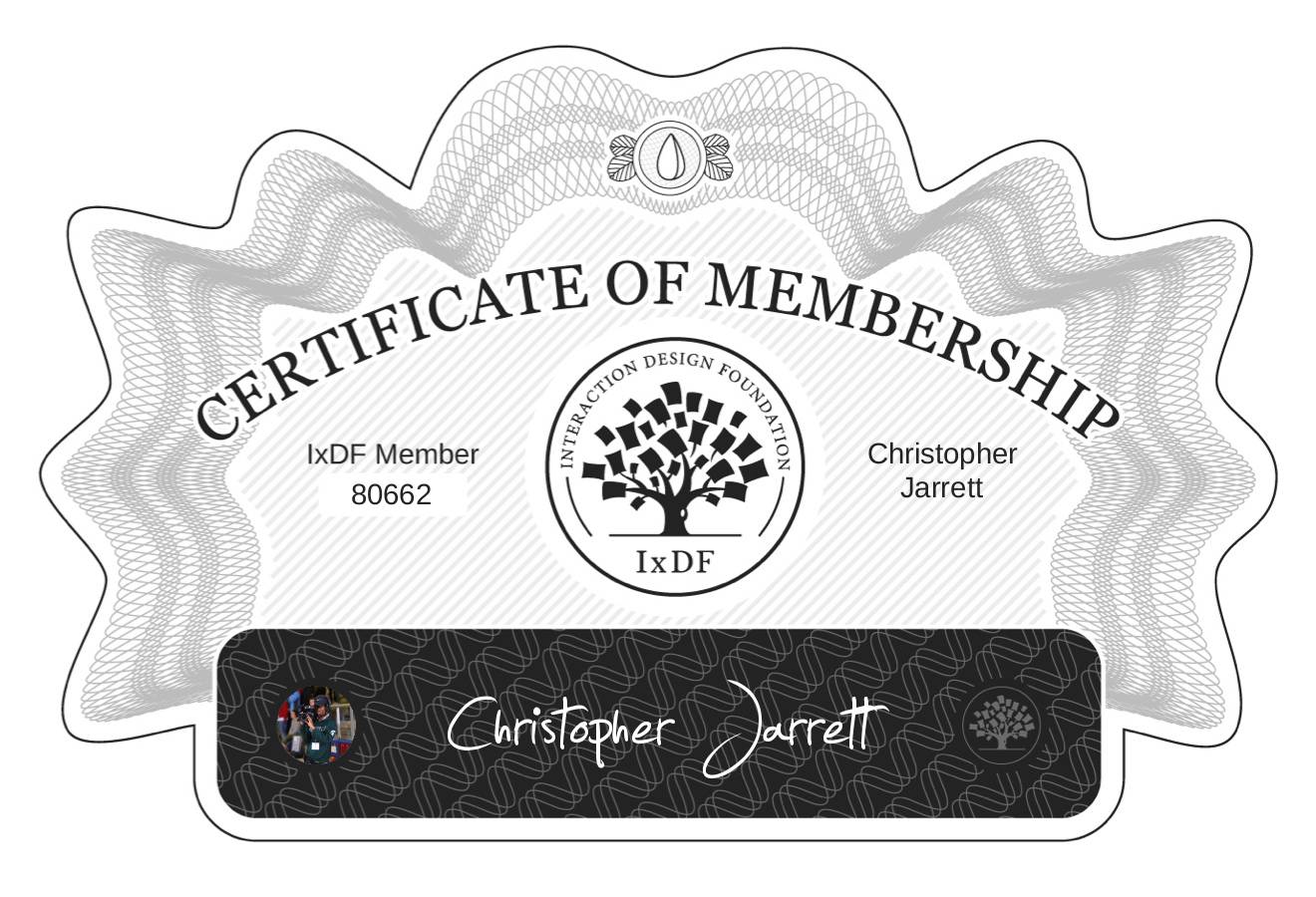 Certificate of Membership – Christopher Jarrett