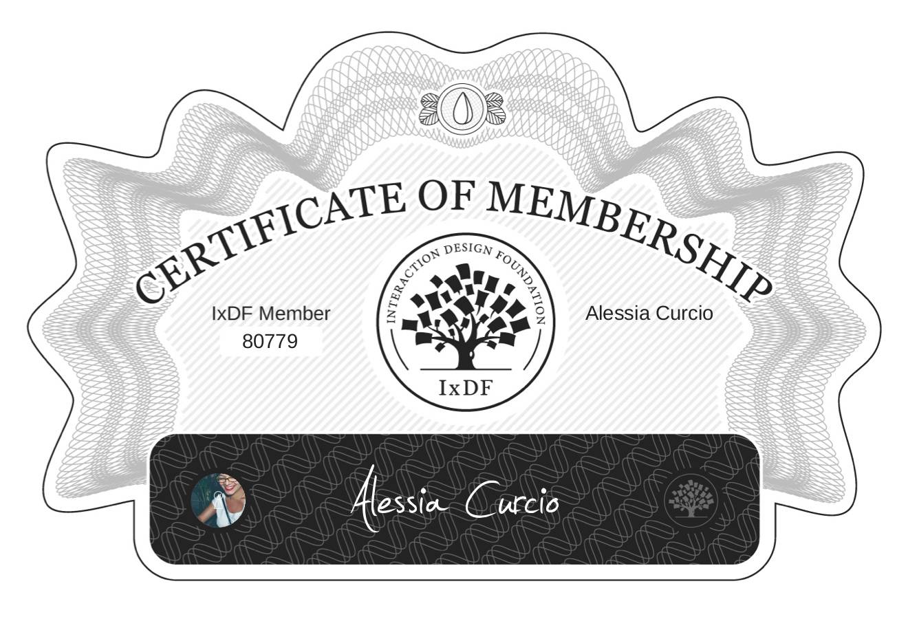 Certificate of Membership – Alessia Curcio