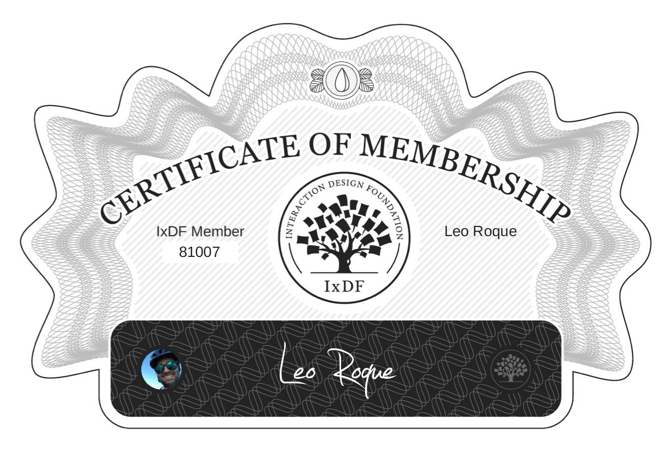 Certificate of Membership – Leo Roque