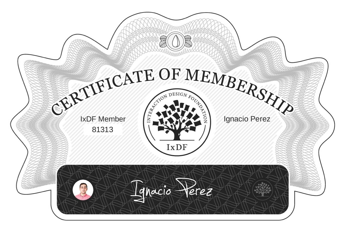 Certificate of Membership – Ignacio Perez