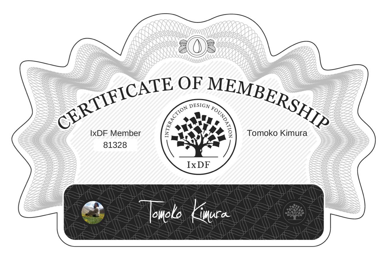 Certificate of Membership – Tomoko Kimura
