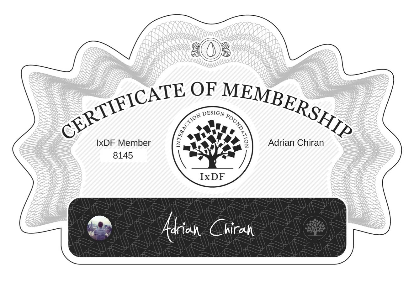 Certificate of Membership – Adrian Chiran