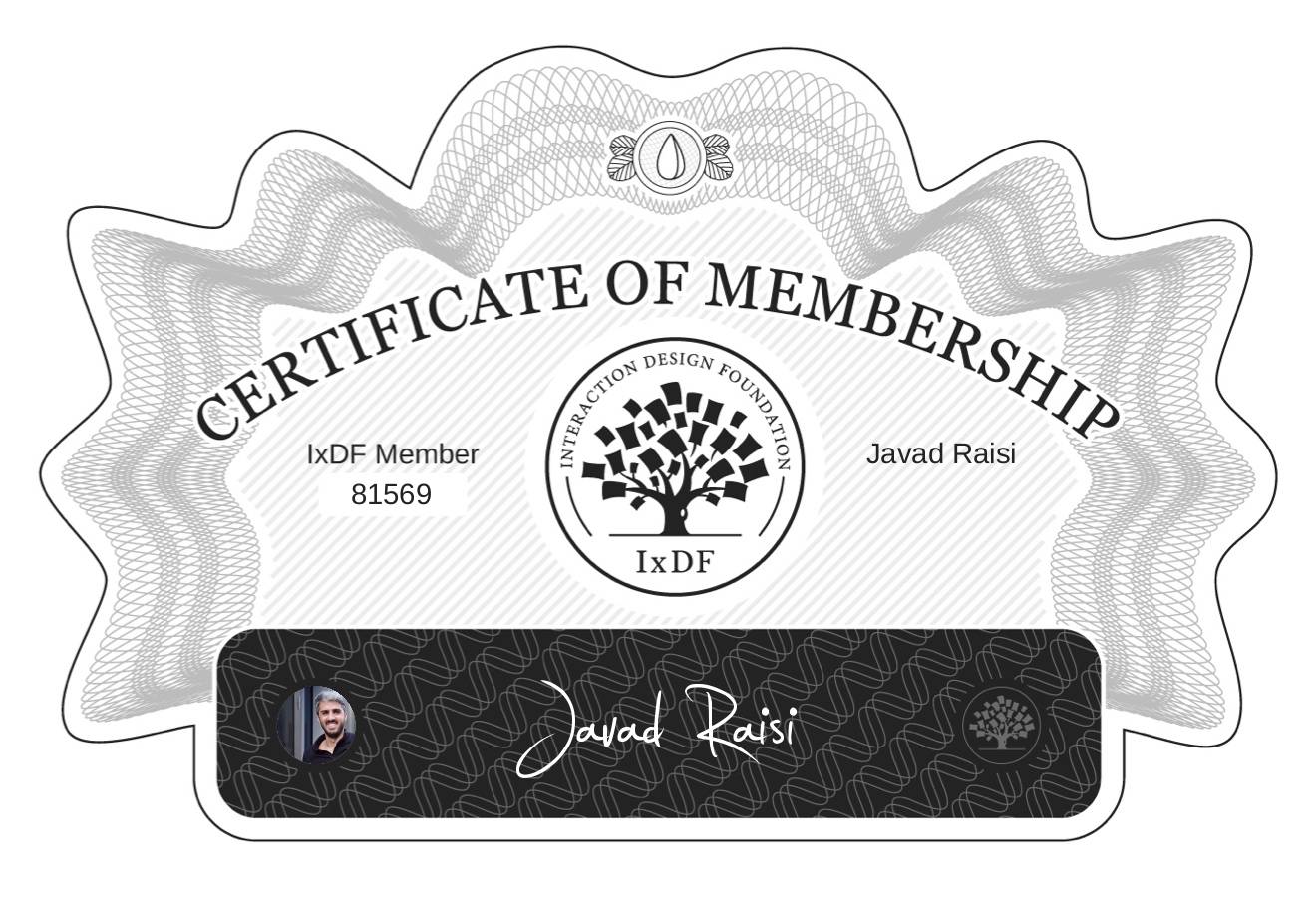 Certificate of Membership – Javad Raisi