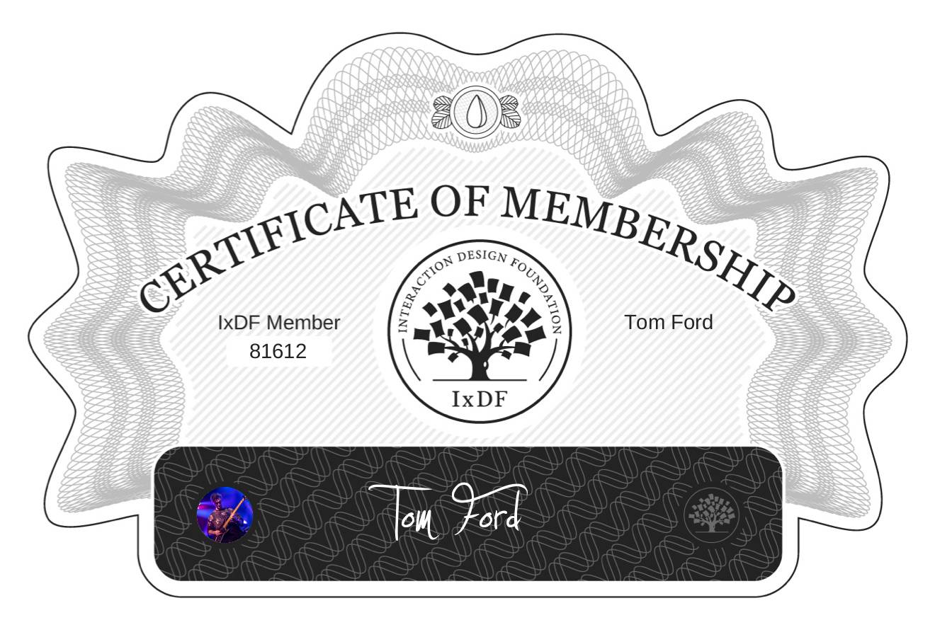 Certificate of Membership – Tom Ford
