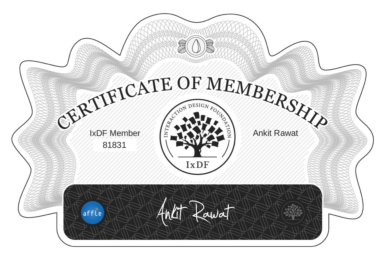 Certificate of Membership – Ankit Rawat