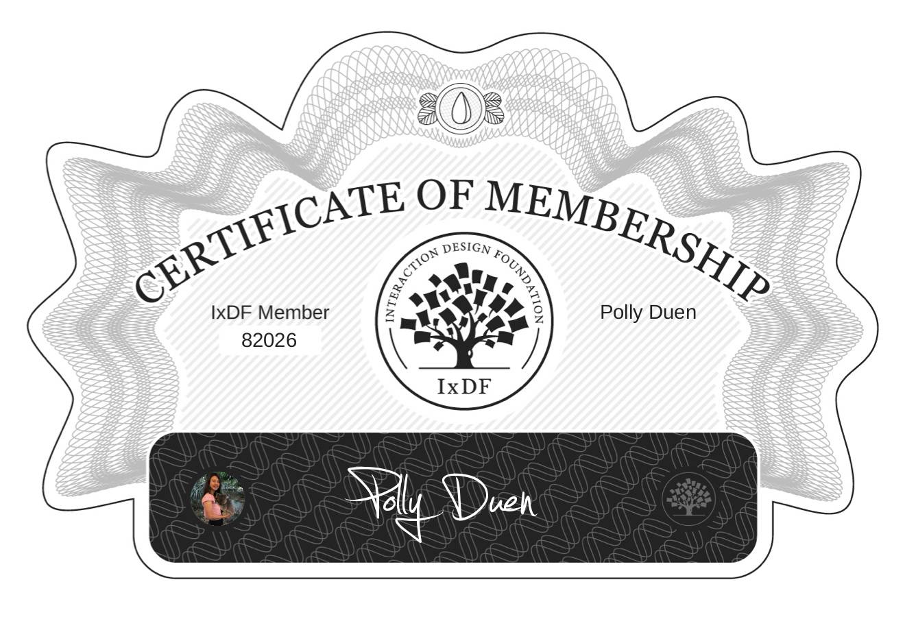 Certificate of Membership – Polly Duen