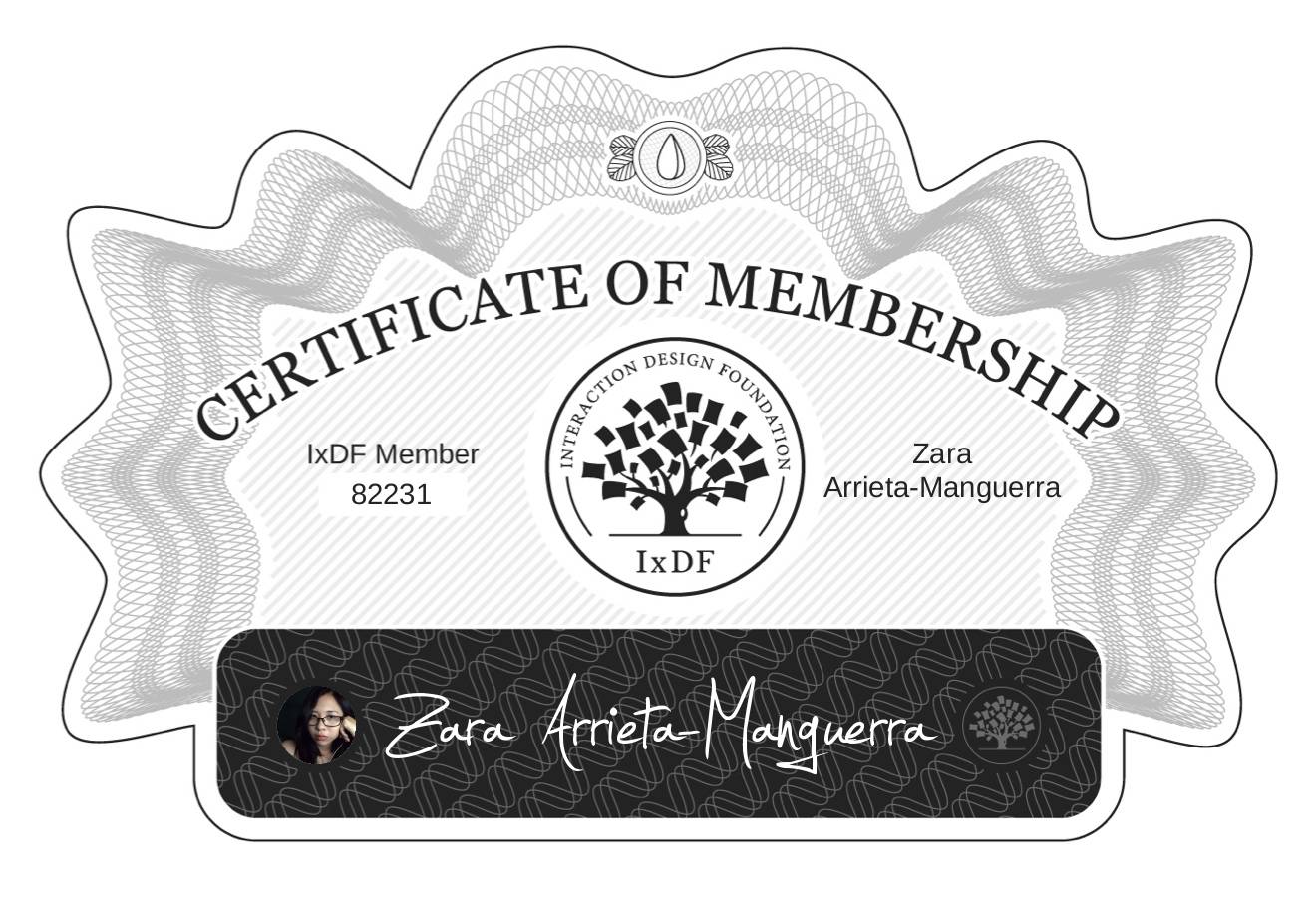 Certificate of Membership – Zara Arrieta-Manguerra