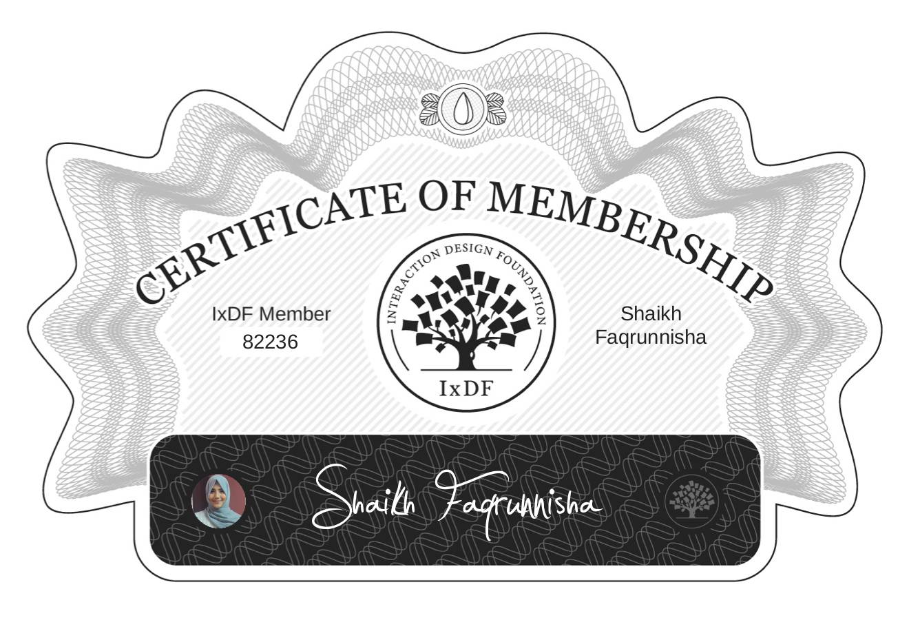 Certificate of Membership – Shaikh Faqrunnisha