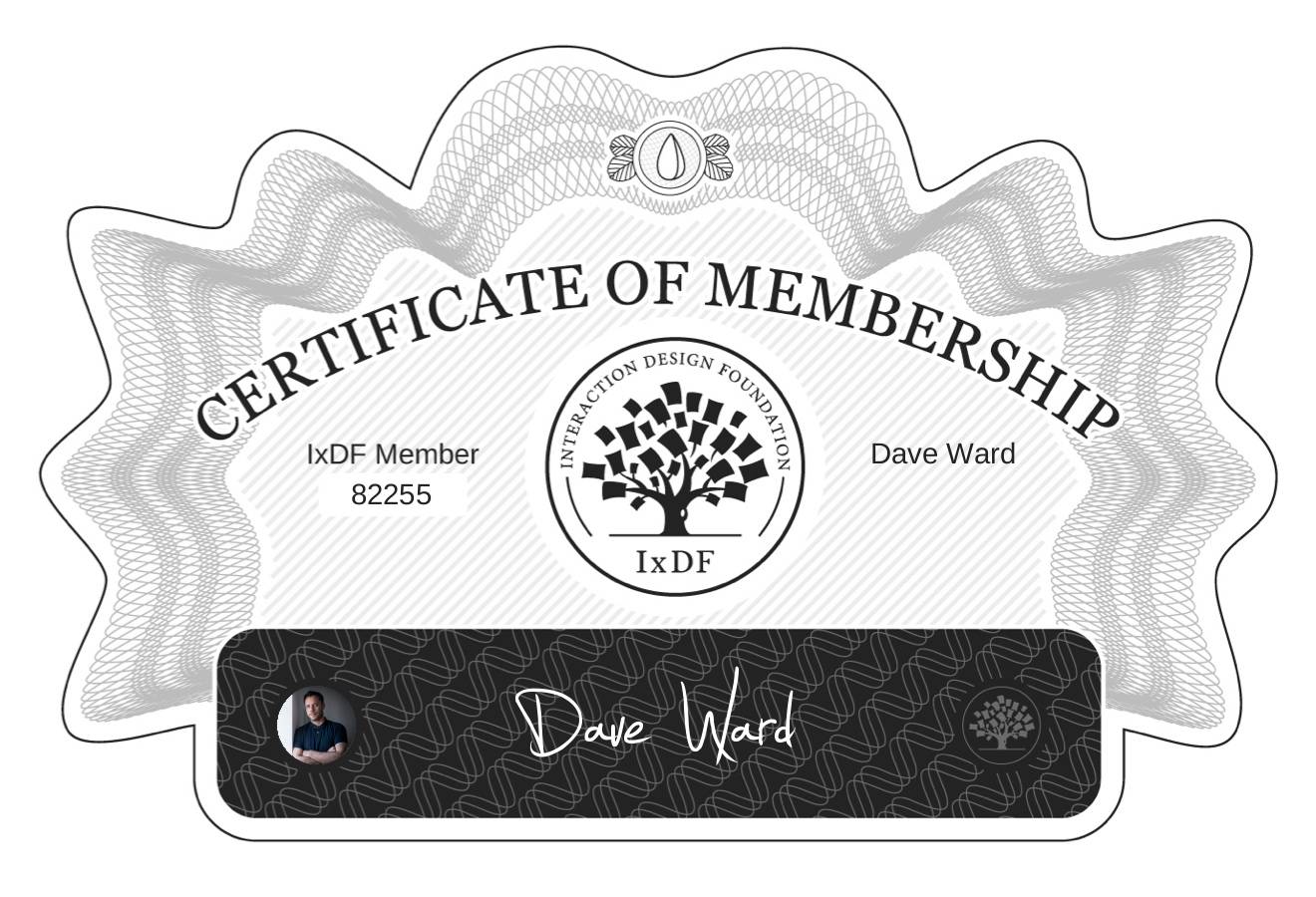 Certificate of Membership – Dave Ward
