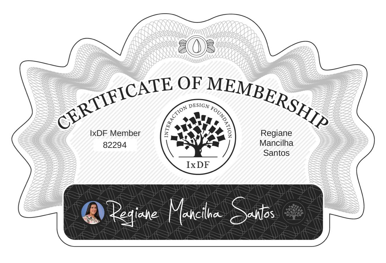 Certificate of Membership – Regiane Mancilha Santos