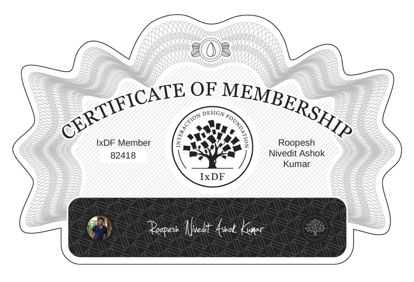 Certificate of Membership – Roopesh Nivedit Ashok Kumar