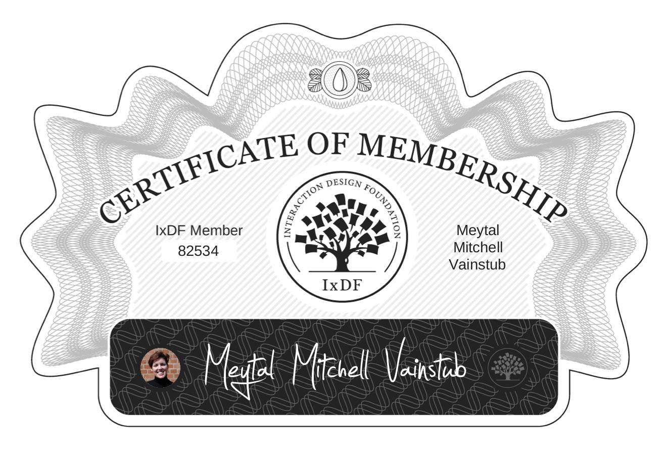 Certificate of Membership – Meytal Mitchell Vainstub