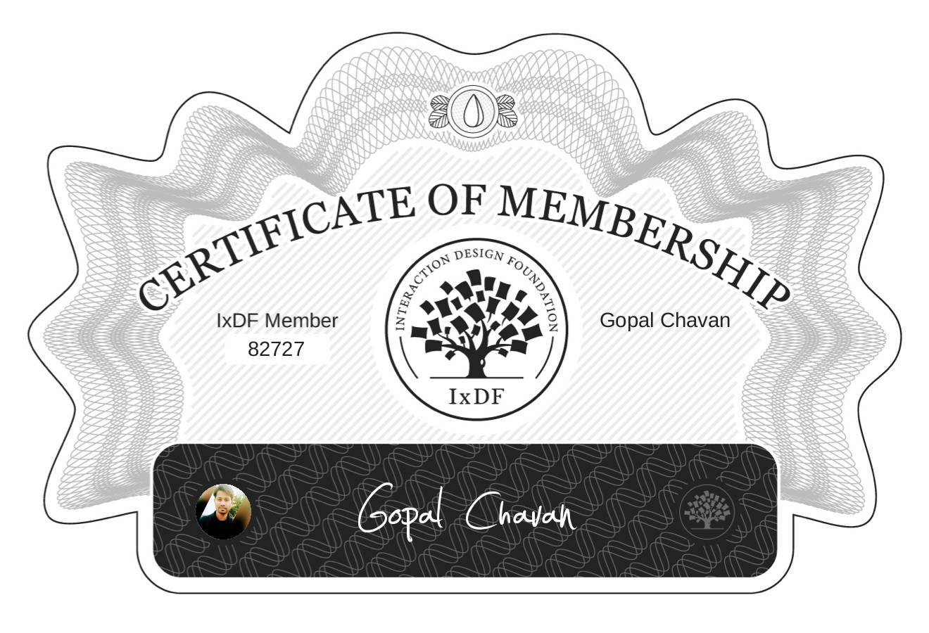 Certificate of Membership – Gopal Chavan