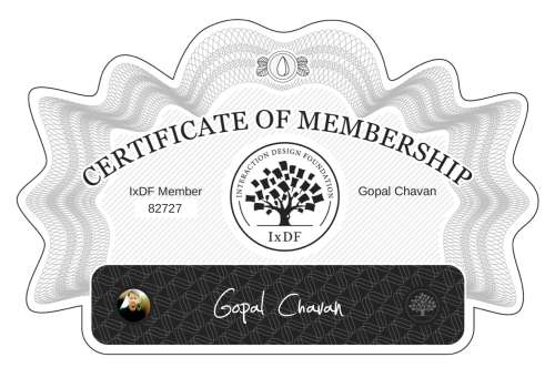 Certificate of Membership – Gopal Chavan