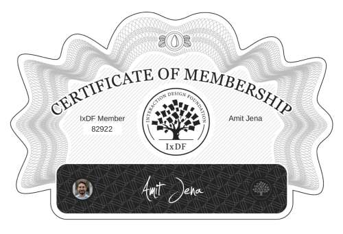 Certificate of Membership – Amit Jena