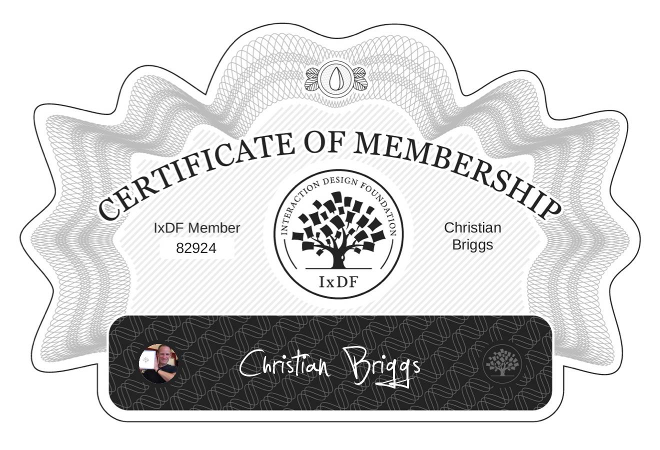 Certificate of Membership – Christian Briggs