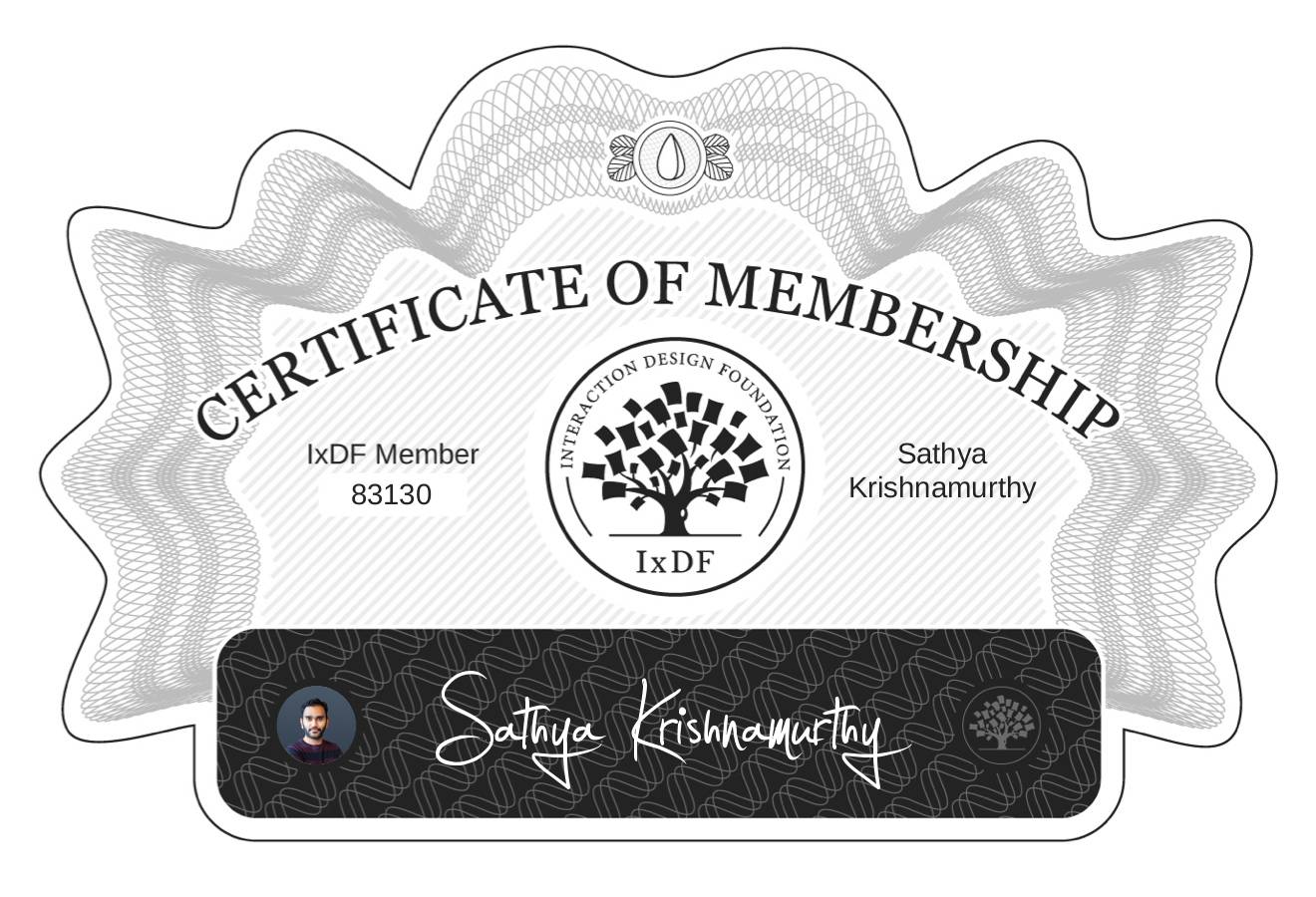 Certificate of Membership – Sathya Krishnamurthy